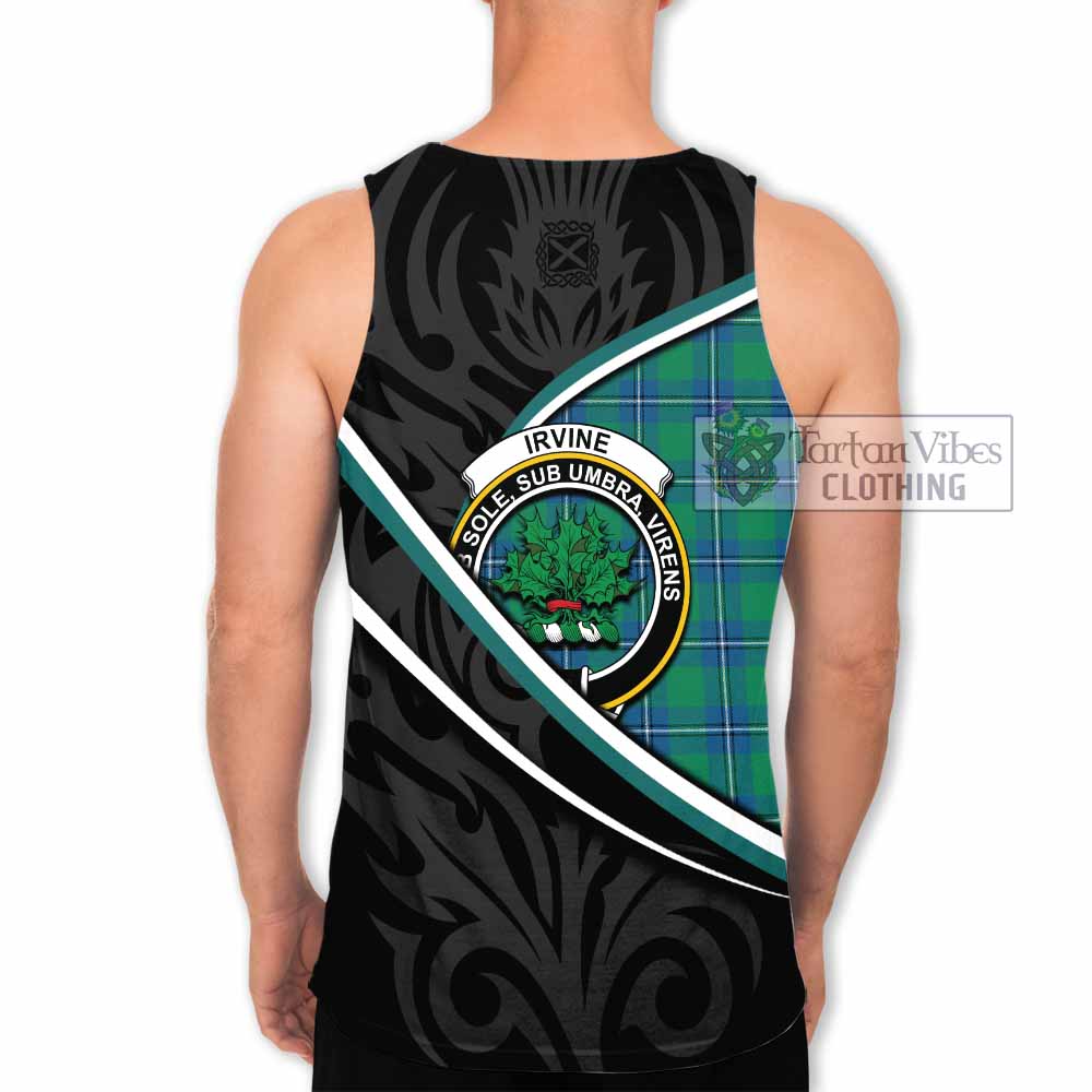 Irvine Tartan Family Crest Men Tank Top Celtic Scottish Thistle Floral - Tartan Vibes Clothing