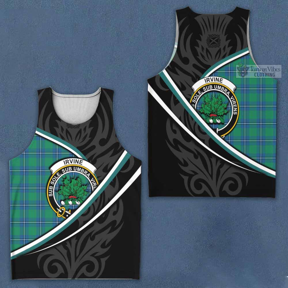 Irvine Tartan Family Crest Men Tank Top Celtic Scottish Thistle Floral - Tartan Vibes Clothing
