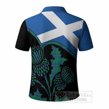 Irvine Tartan Family Crest Polo Shirt Scotland Thistle Floral Flag Style