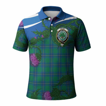 Irvine Tartan Family Crest Polo Shirt Thistle in Minimalism