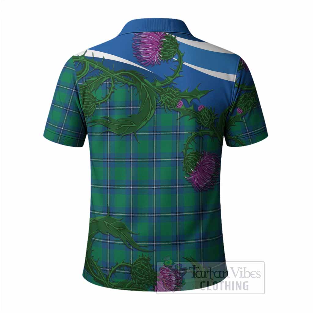 Irvine Tartan Family Crest Polo Shirt Thistle in Minimalism