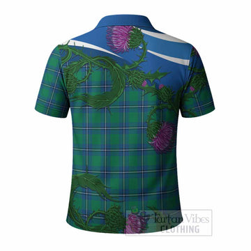 Irvine Tartan Family Crest Polo Shirt Thistle in Minimalism