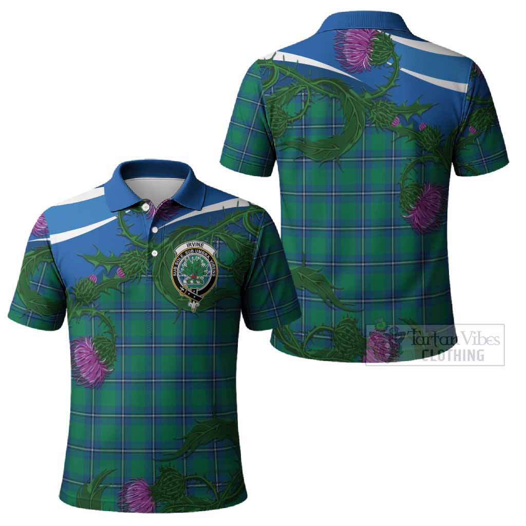 Irvine Tartan Family Crest Polo Shirt Thistle in Minimalism