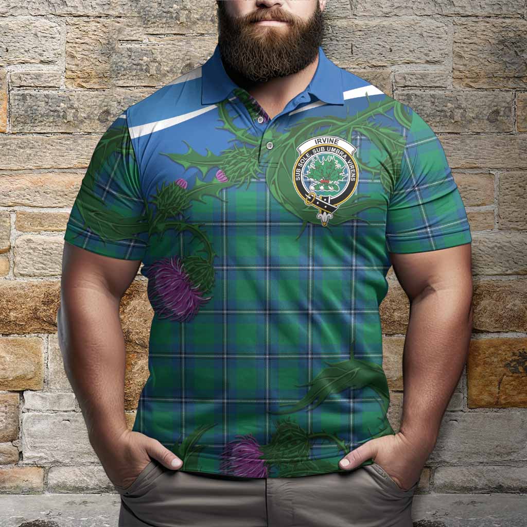 Irvine Tartan Family Crest Polo Shirt Thistle in Minimalism