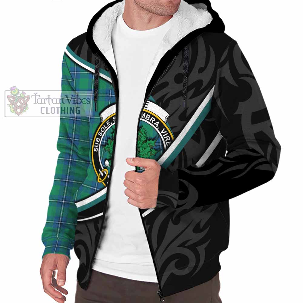 Irvine Tartan Family Crest Sherpa Hoodie Celtic Scottish Thistle Floral - Tartan Vibes Clothing