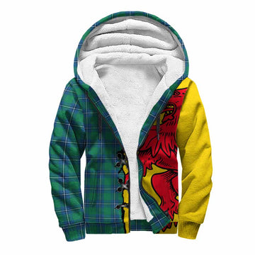 Irvine Tartan Family Crest Sherpa Hoodie Lion Rampant Honor