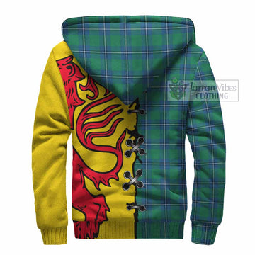 Irvine Tartan Family Crest Sherpa Hoodie Lion Rampant Honor