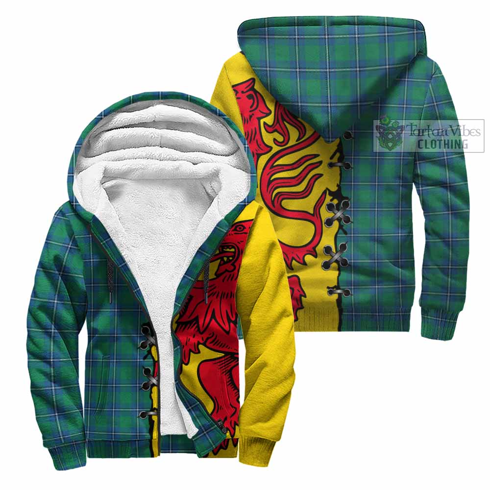 Irvine Tartan Family Crest Sherpa Hoodie Lion Rampant Honor - Tartan Vibes Clothing