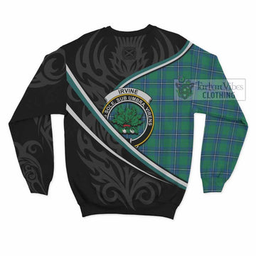 Irvine Tartan Family Crest Sweatshirt Celtic Scottish Thistle Floral