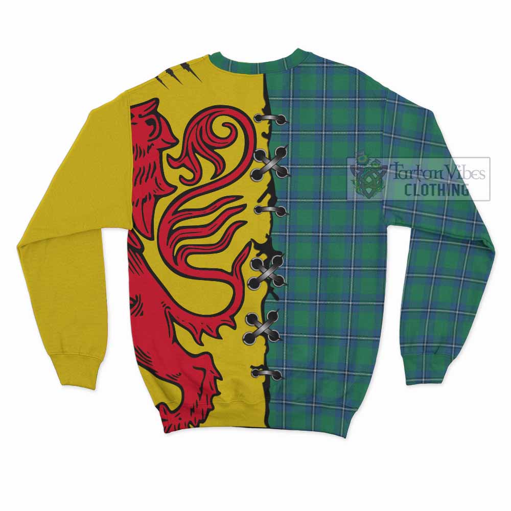 Irvine Tartan Family Crest Sweatshirt Lion Rampant Honor - Tartan Vibes Clothing