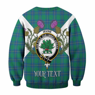 Irvine Tartan Family Crest Sweatshirt Scottish Burns Night Thistle Floral