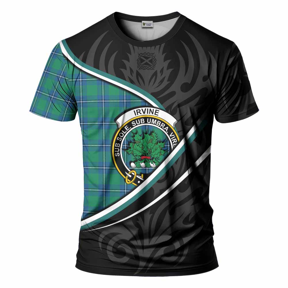 Irvine Tartan Family Crest T-shirt Celtic Scottish Thistle Floral - Tartan Vibes Clothing