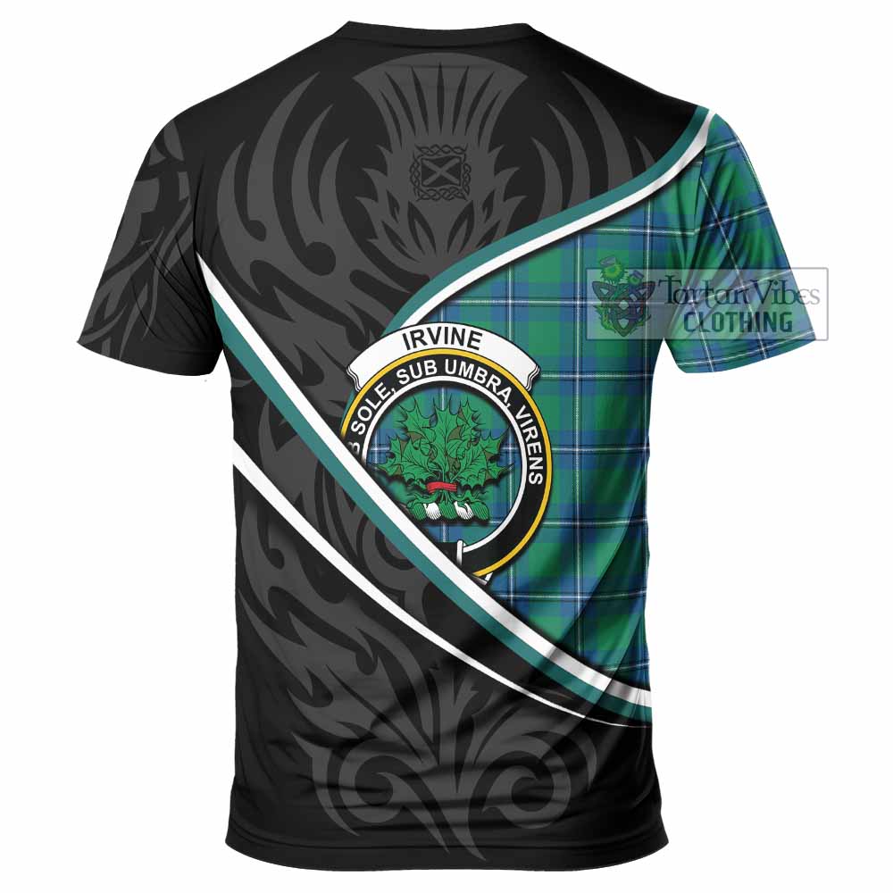 Irvine Tartan Family Crest T-shirt Celtic Scottish Thistle Floral - Tartan Vibes Clothing