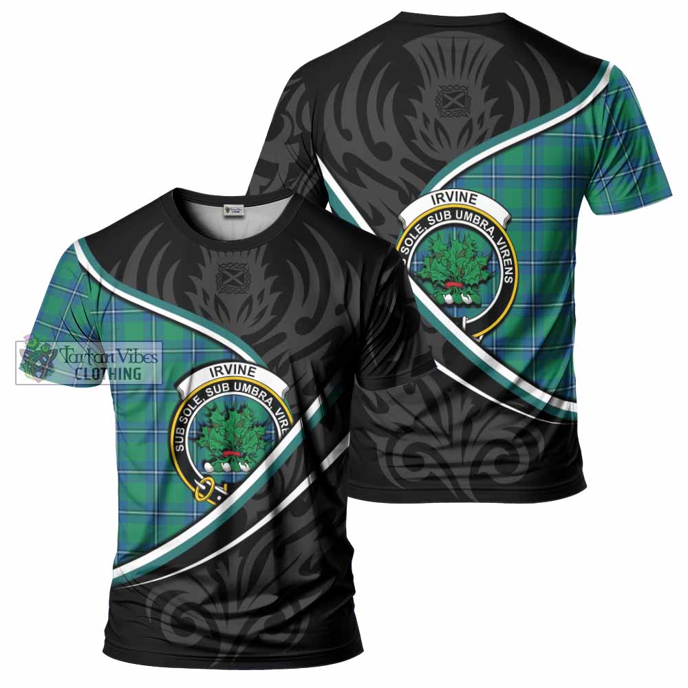 Irvine Tartan Family Crest T-shirt Celtic Scottish Thistle Floral - Tartan Vibes Clothing