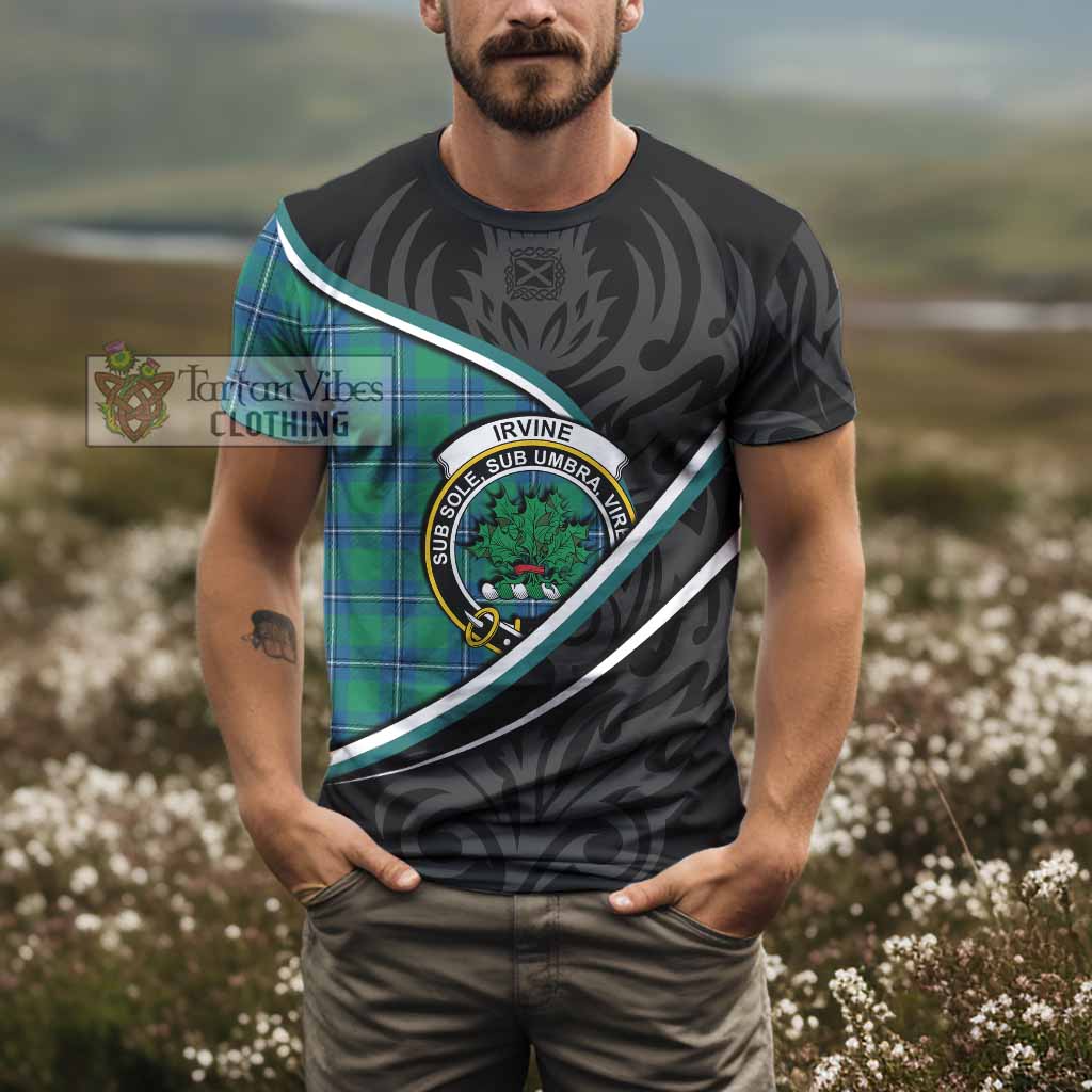 Irvine Tartan Family Crest T-shirt Celtic Scottish Thistle Floral - Tartan Vibes Clothing