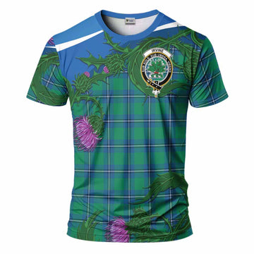 Irvine Tartan Family Crest T-Shirt Thistle in Minimalism