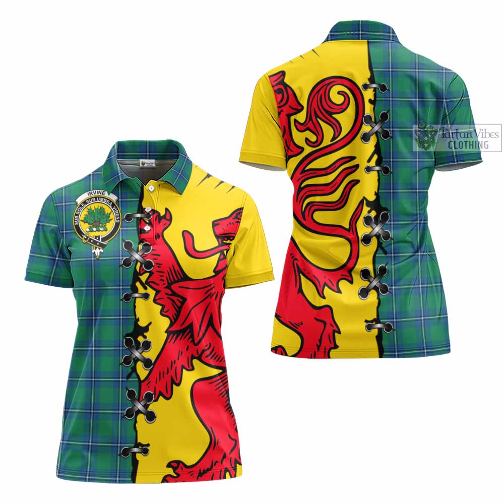 Irvine Tartan Family Crest Women's Polo Shirt Lion Rampant Honor - Tartan Vibes Clothing