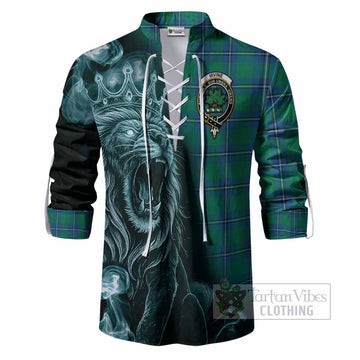 Irvine Tartan Ghillie Shirt Roaring Lion Heritage