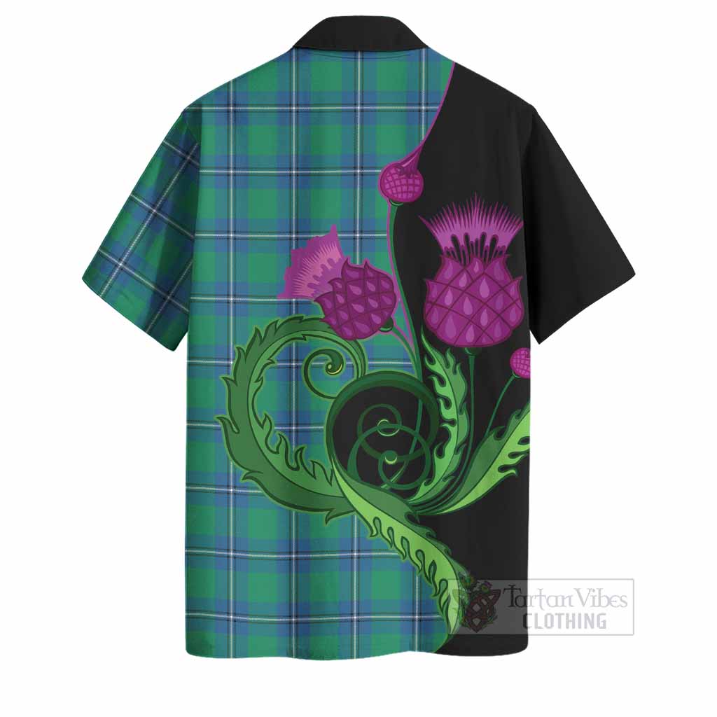 Irvine Tartan Hawaiian Shirt Traditional Scottish Thistle
