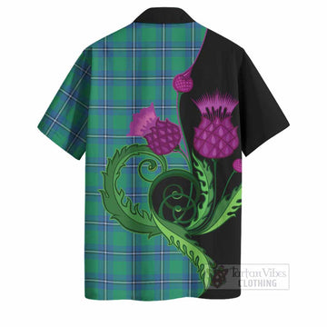 Irvine Tartan Hawaiian Shirt Traditional Scottish Thistle
