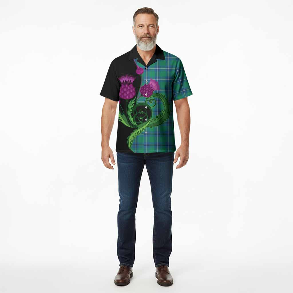 Irvine Tartan Hawaiian Shirt Traditional Scottish Thistle