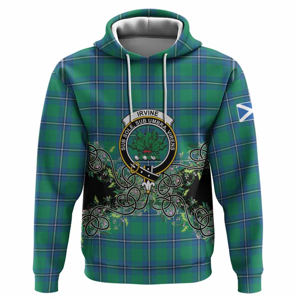Irvine Tartan Hoodie Thistle Scottish Spirit