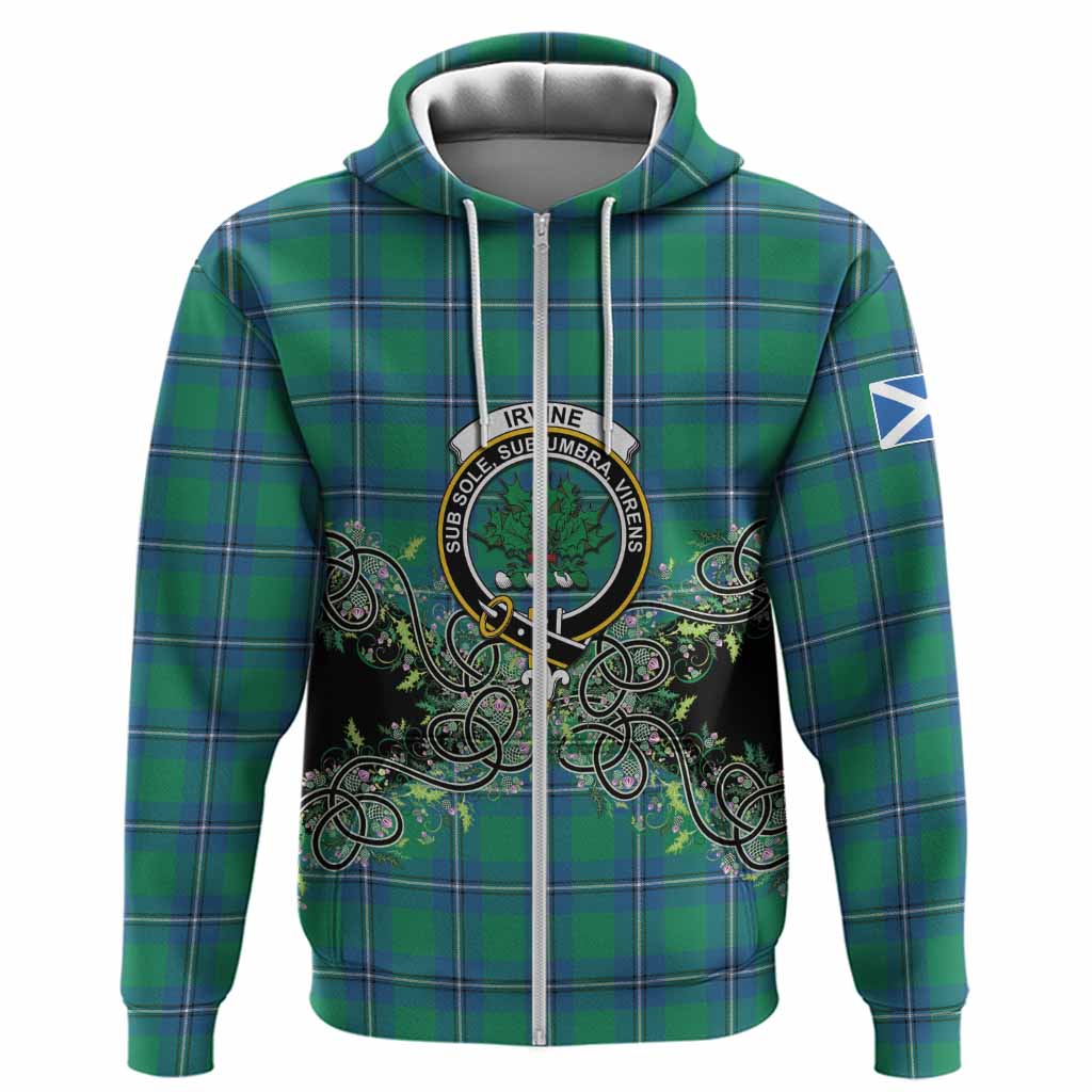 Irvine Tartan Hoodie Thistle Scottish Spirit