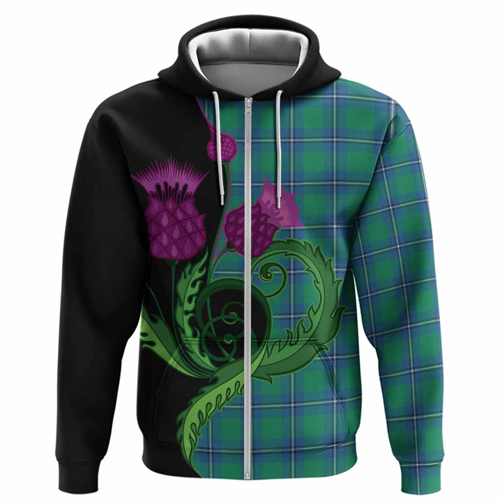 Irvine Tartan Hoodie Traditional Scottish Thistle
