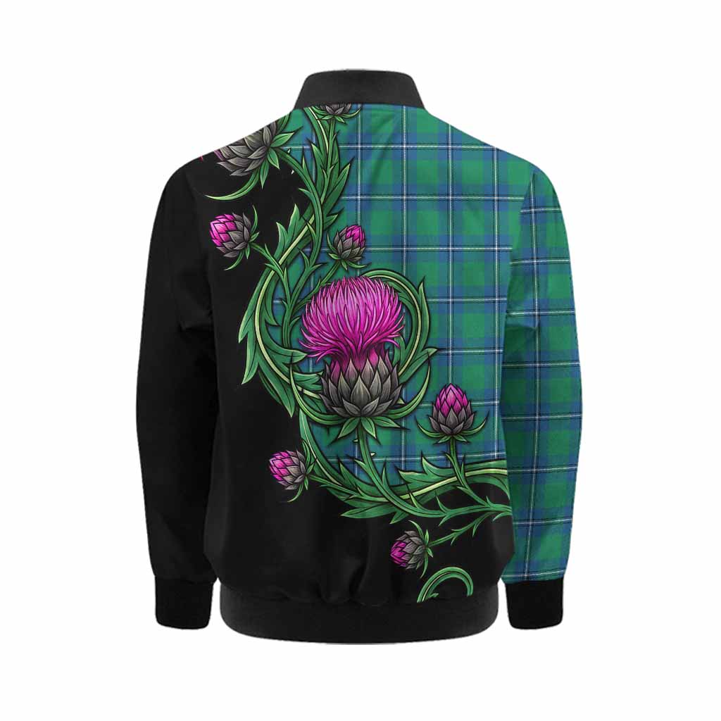 Irvine Tartan Kid Bomber Jacket Resilient Scottish Thistle Kid - Tartan Vibes Clothing