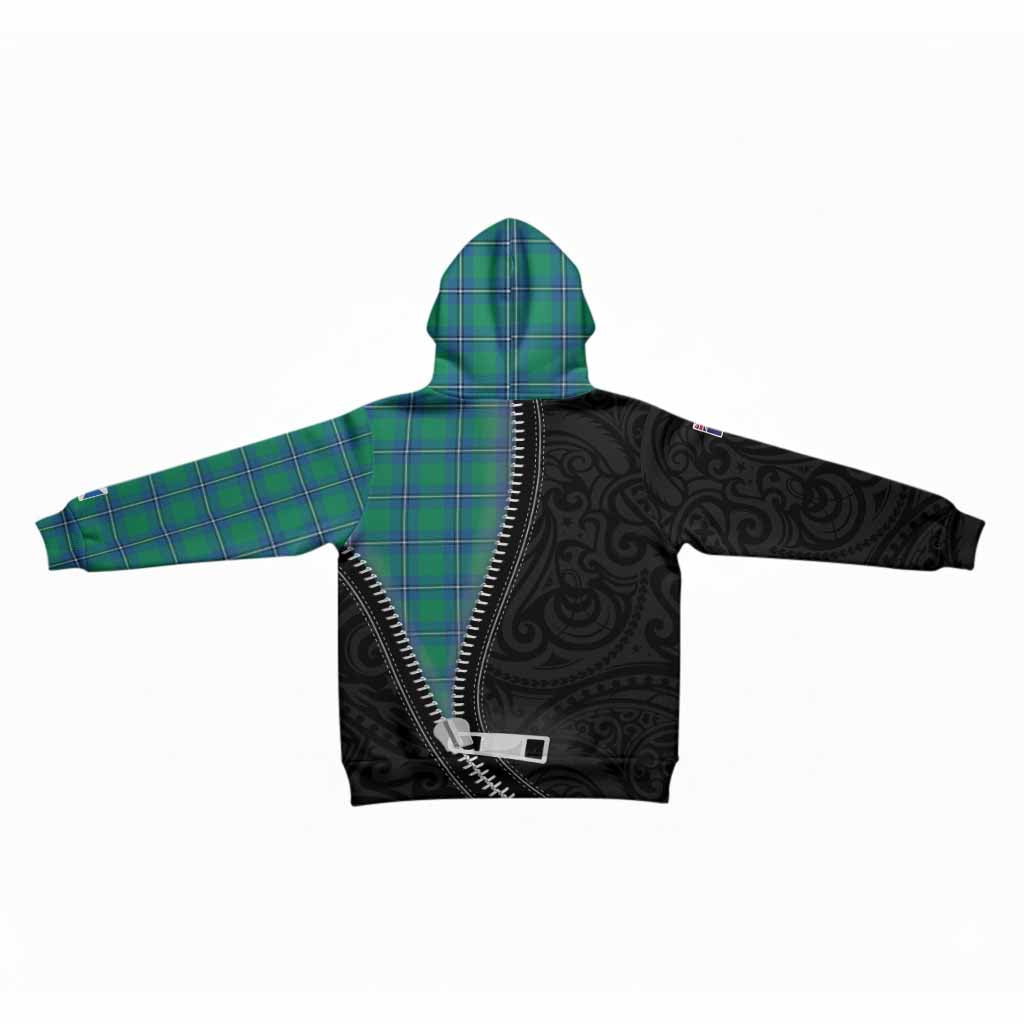 Irvine Tartan Kid Hoodie New Zealand Pattern Unique Zipper Stylized
