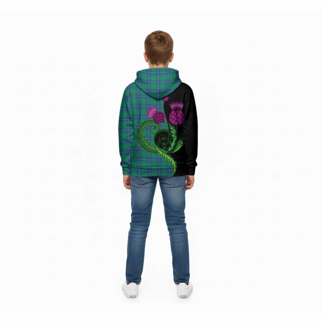 Irvine Tartan Kid Hoodie Traditional Scottish Thistle