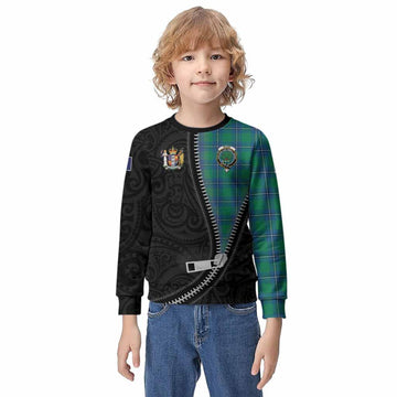 Irvine Tartan Kid Knitted Sweatshirt New Zealand Pattern Unique Zipper Stylized