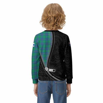 Irvine Tartan Kid Knitted Sweatshirt New Zealand Pattern Unique Zipper Stylized