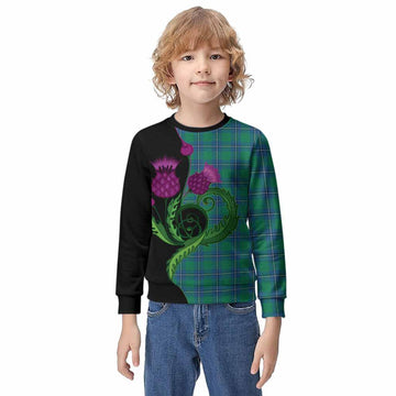 Irvine Tartan Kid Knitted Sweatshirt Traditional Scottish Thistle