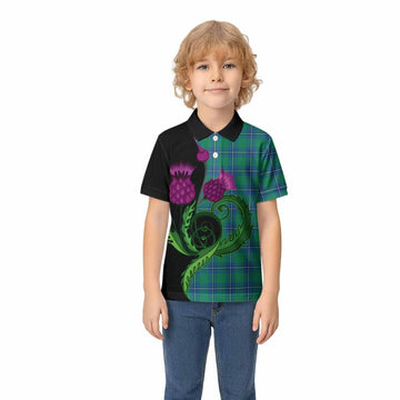 Irvine Tartan Kid Polo Shirt Traditional Scottish Thistle