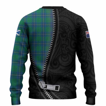 Irvine Tartan Knitted Sweater New Zealand Pattern Unique Zipper Stylized