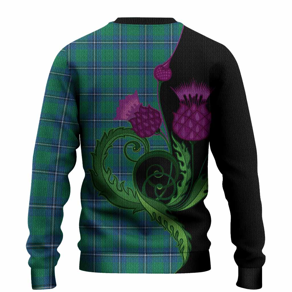 Irvine Tartan Knitted Sweater Traditional Scottish Thistle