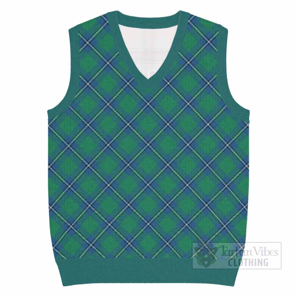Irvine Tartan  Knitted V-Neck Vest Cross Style