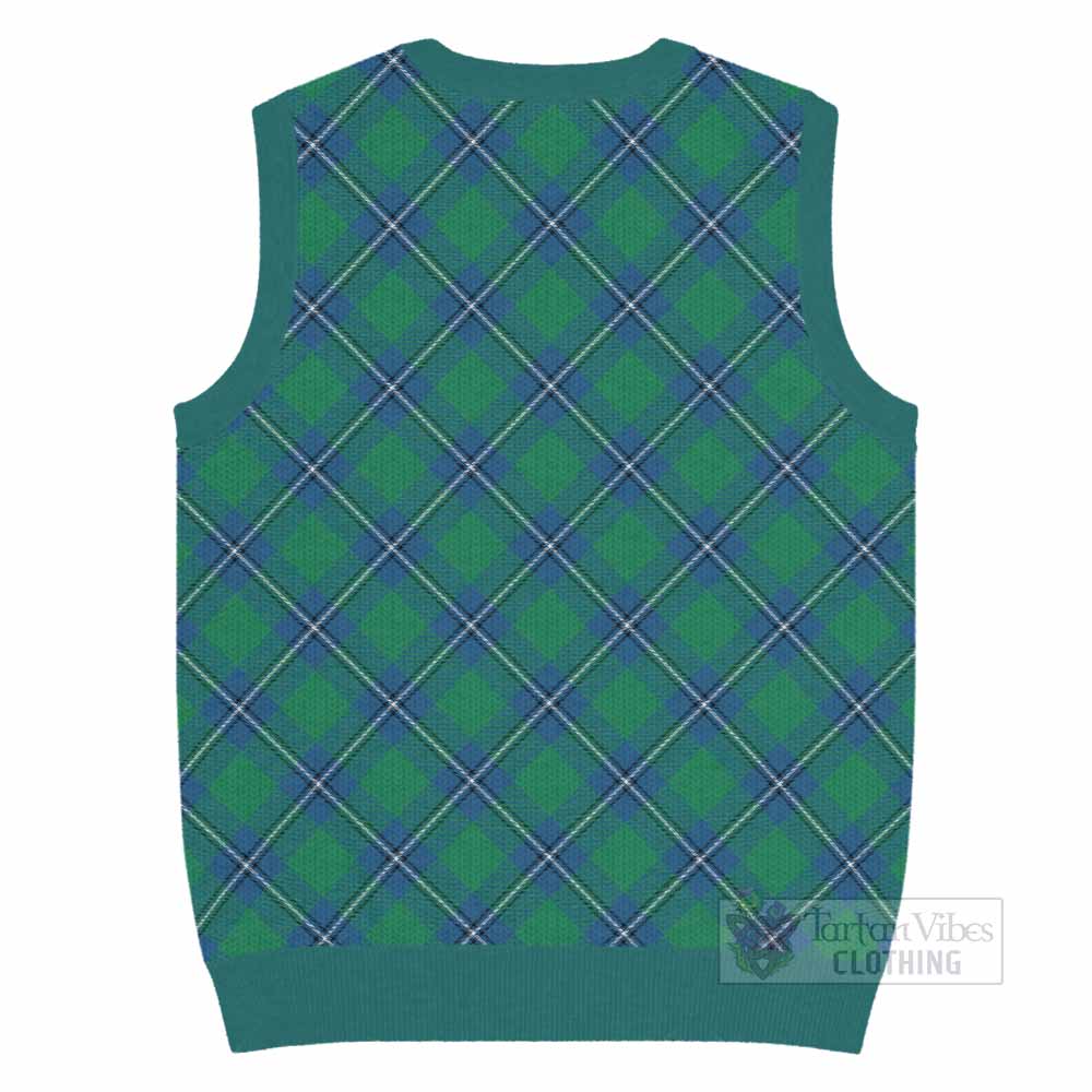 Irvine Tartan  Knitted V-Neck Vest Cross Style