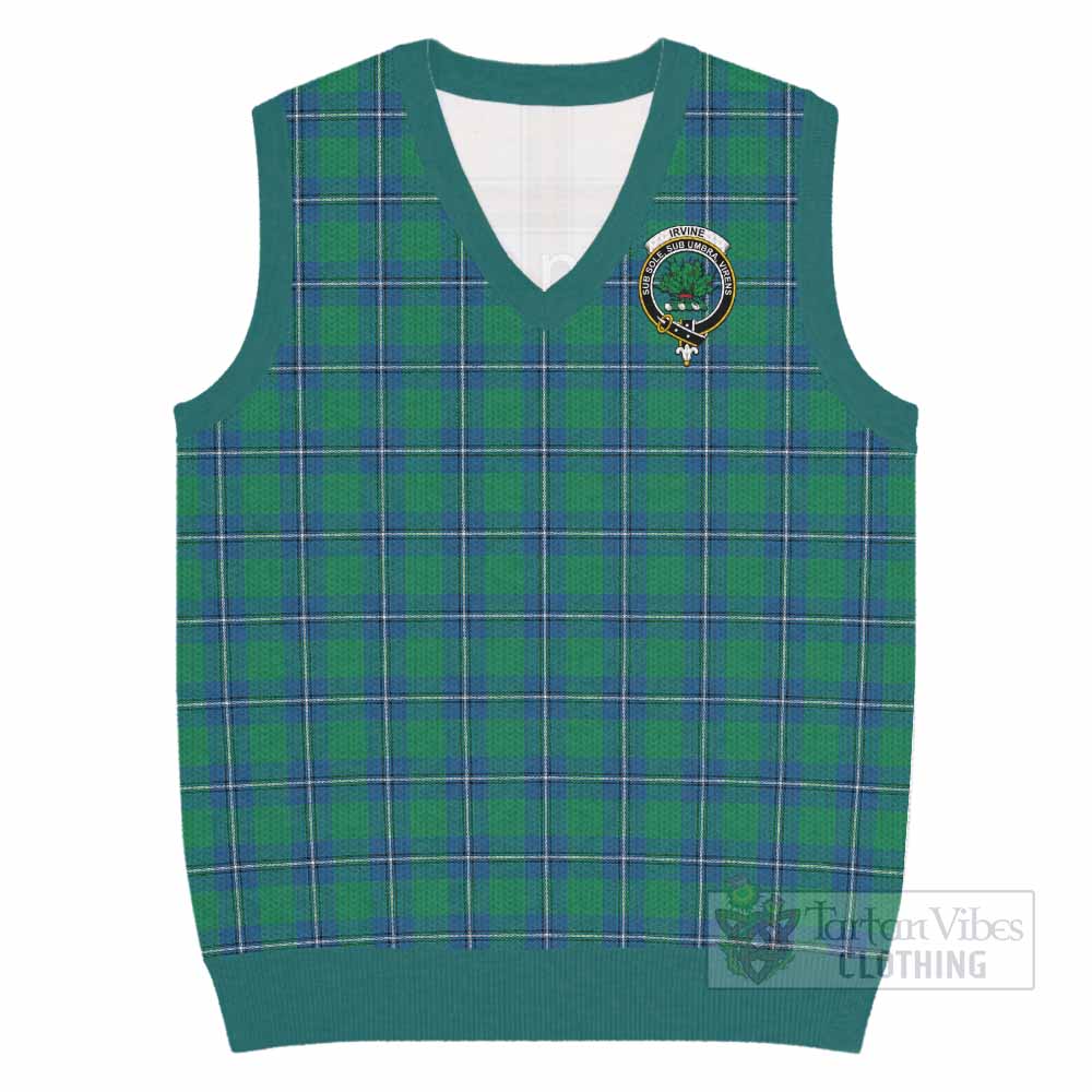 Irvine Tartan Knitted V-Neck Vest with Family Crest - Tartan Vibes Clothing