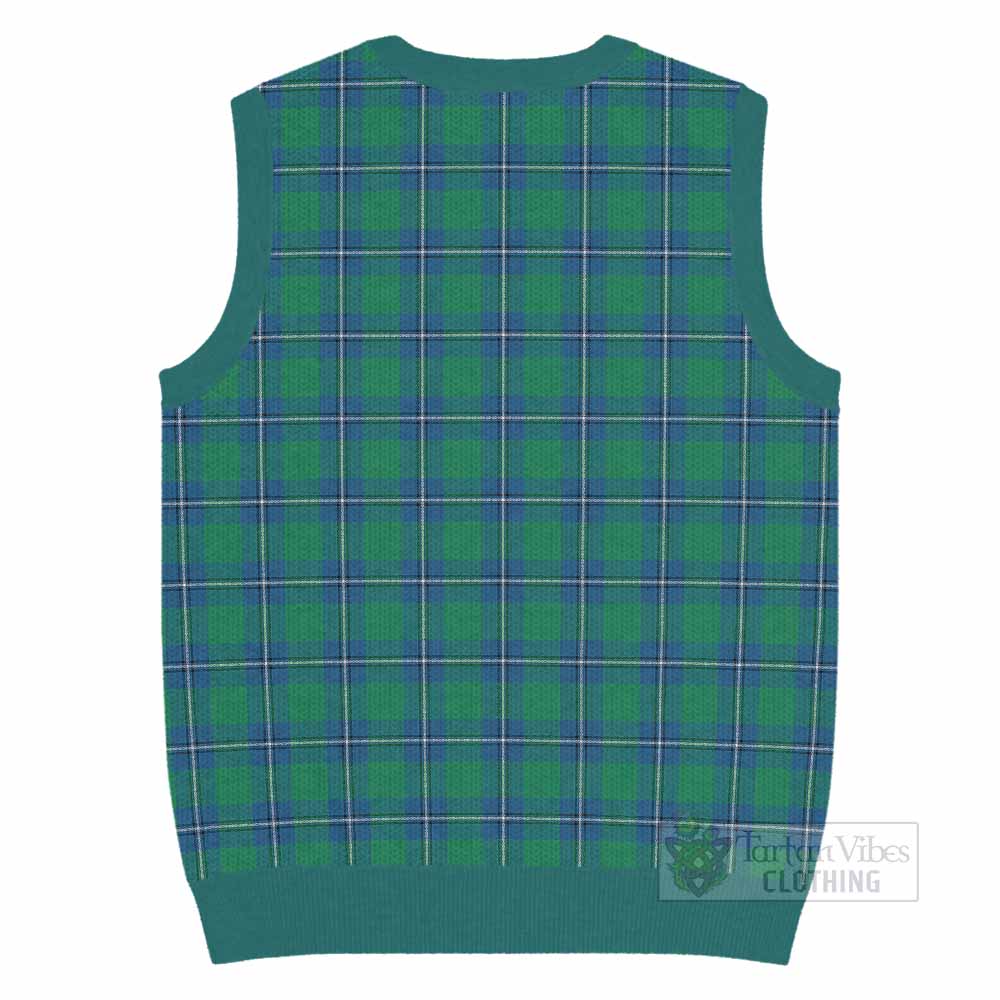 Irvine Tartan Knitted V-Neck Vest with Family Crest - Tartan Vibes Clothing