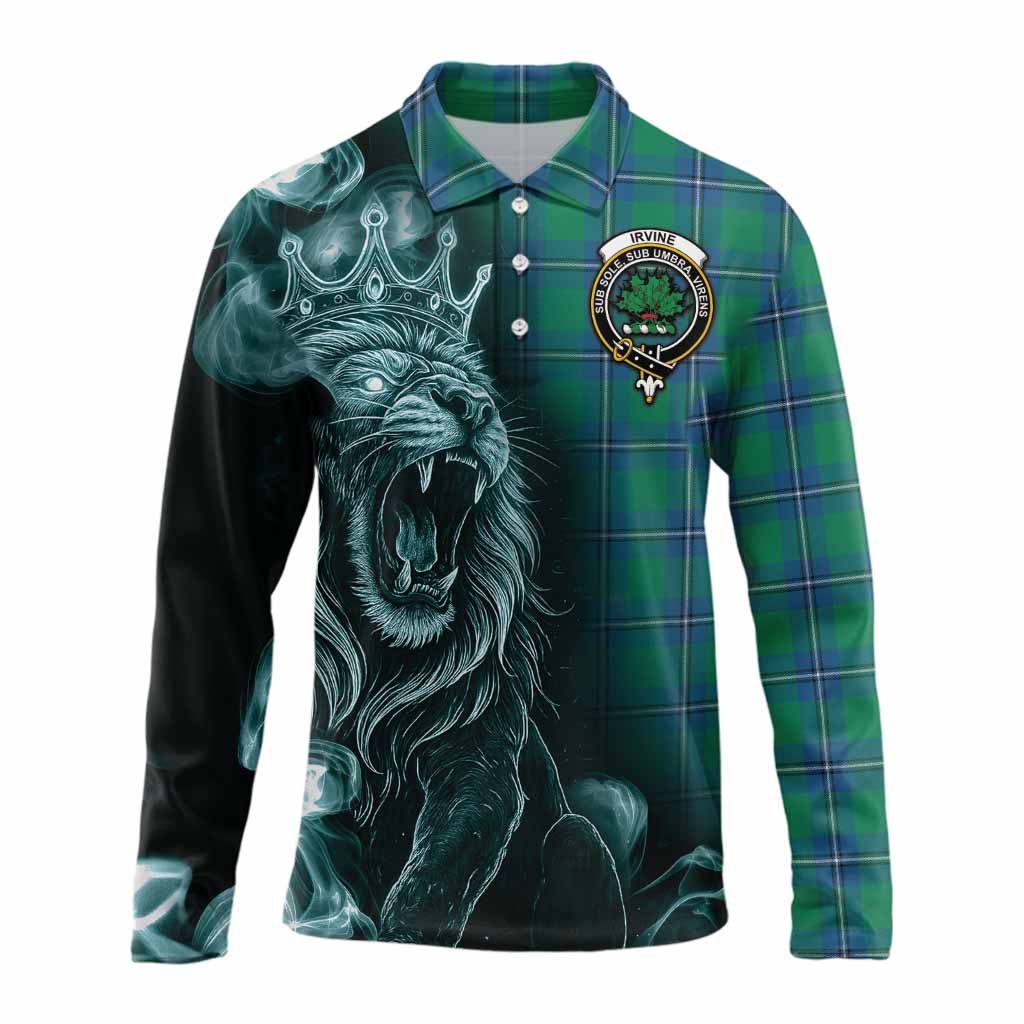 Irvine Tartan Long Sleeve Polo Shirt Roaring Lion Heritage
