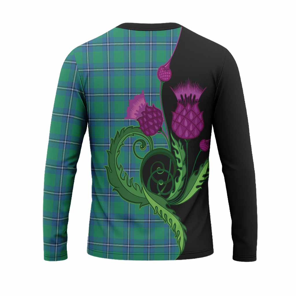 Irvine Tartan Long Sleeve T-Shirt Traditional Scottish Thistle