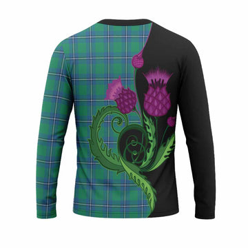 Irvine Tartan Long Sleeve T-Shirt Traditional Scottish Thistle