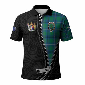 Irvine Tartan Polo Shirt New Zealand Pattern Unique Zipper Stylized