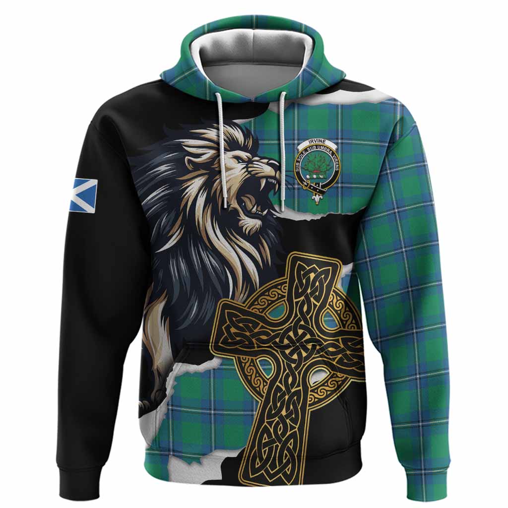 Irvine Tartan Scottish Hoodie Lion Celtic Heritage