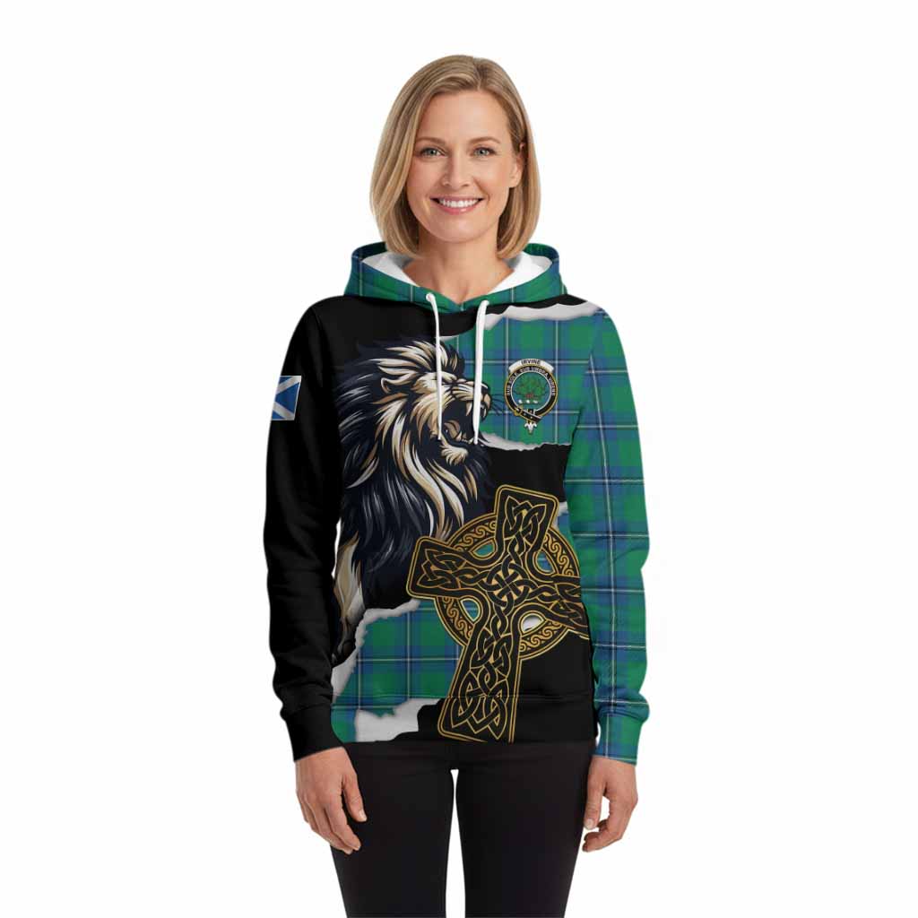 Irvine Tartan Scottish Hoodie Lion Celtic Heritage
