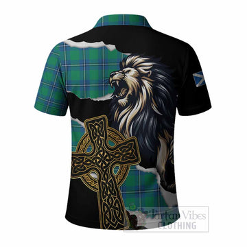 Irvine Tartan Scottish Polo Shirt Lion Celtic Heritage
