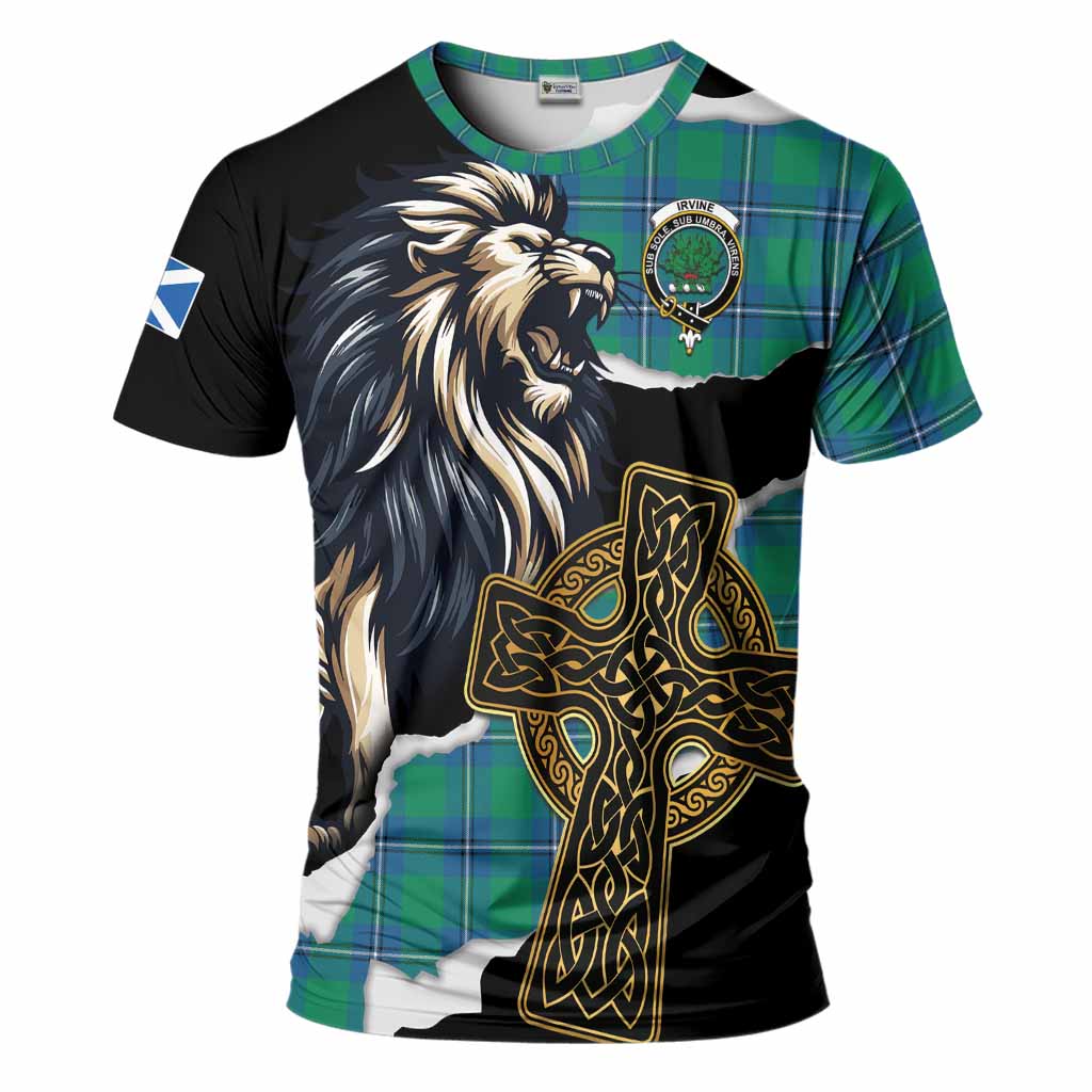 Irvine Tartan Scottish T-Shirt Lion Celtic Heritage