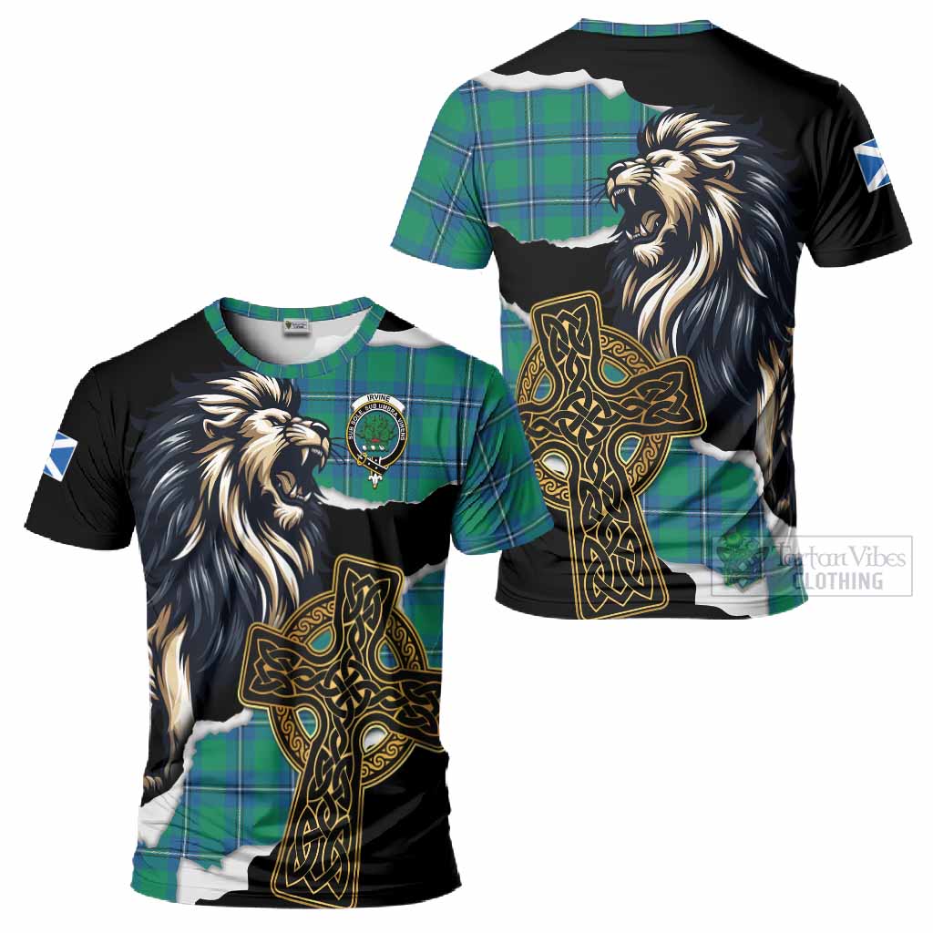 Irvine Tartan Scottish T-Shirt Lion Celtic Heritage
